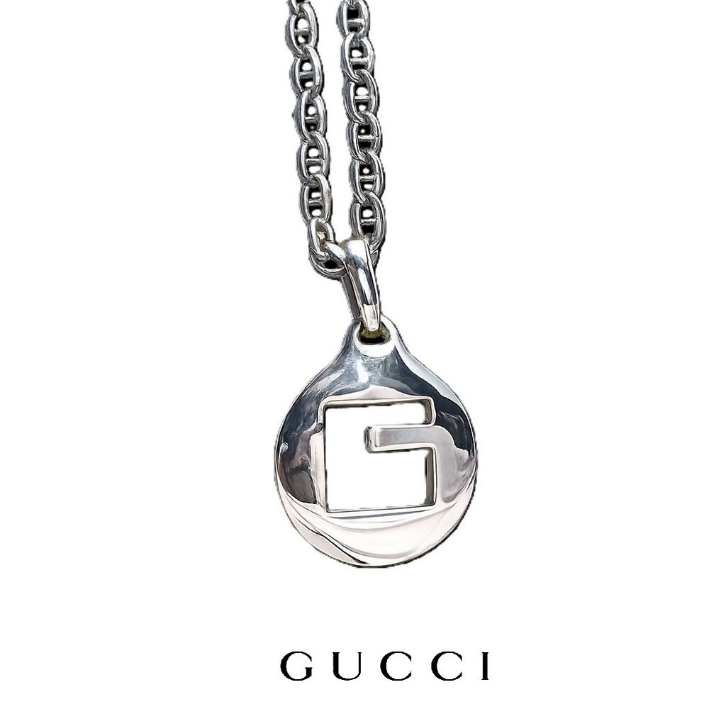 Gucci Sterling Silver Square G Motif Pendant Necklace - Picture 6 of 16